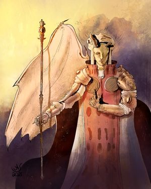 A futuristic city skyline with flying vehicles at sunset