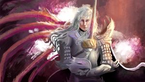 An illustration of an astronaut floating in a nebula