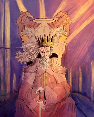 An illustration of an astronaut floating in a nebula